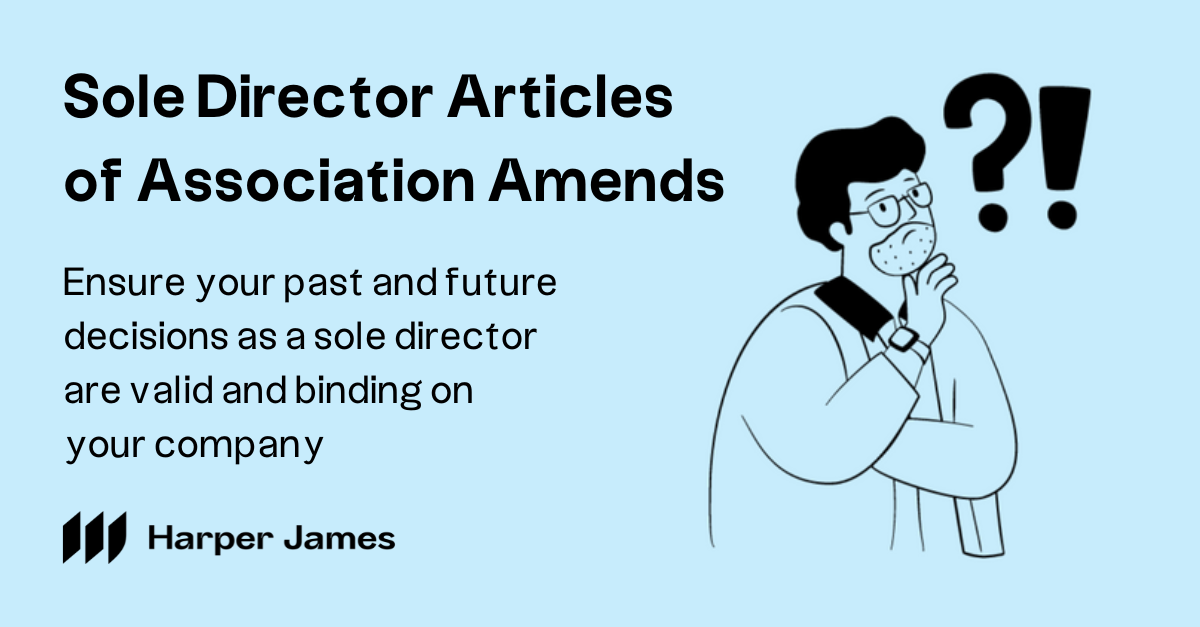Sole Director Articles of Association Amends We can help