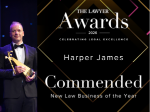 Harper James commended for New Law Business of the Year at The Lawyer Awards 2026